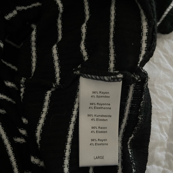 Project Social T / Urban Outfitters Black and White Striped Wrap Top (L) - Picture 4 of 4